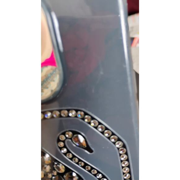 Swarovski Signum For iPhone 14 Pro Max. Iconic Swan Logo, silver-shade Crystals - Picture 4 of 8